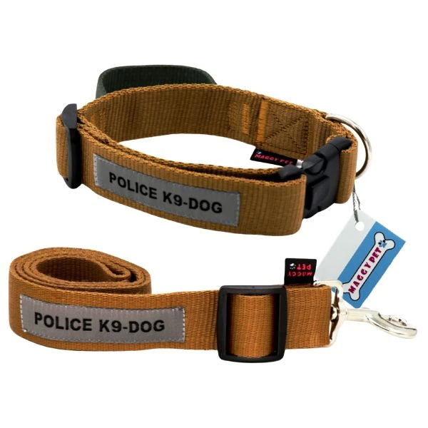 ست بند و قلاده گردنی سگ مگی پت مدل پلیس  Xlarge-Police14