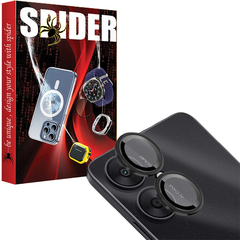 محافظ لنز دوربین اسپایدر مدل Ring Metal مناسب برای گوشی موبایل شیائومی Redmi 13C 5G