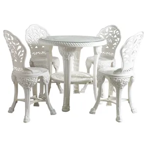 میز و صندلی ناهارخوری چهار نفره مدل گل نقش پایه بلند