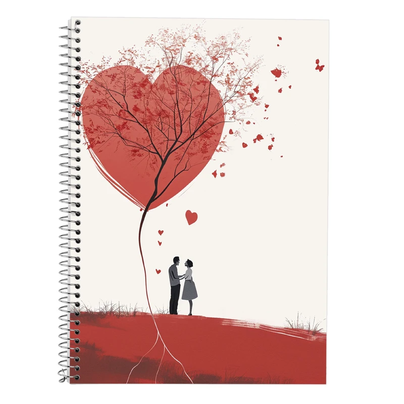 دفتر زبان 50 برگ مدوپد مدل دو خط طرح عاشقانه love کد DF14185