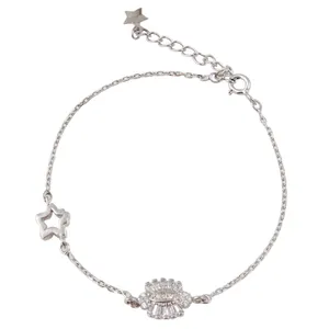 دستبند نقره زنانه بازرگانی میلادی مدل فانتزی DP_521