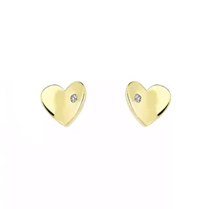 گوشواره طلا 18 عیار زنانه روبی آرت گالری مدل  قلب تک نگین