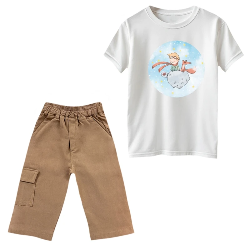 ست تی‌شرت و شلوارک پسرانه مدل شازده کوچولو و روباه