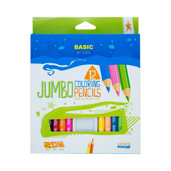 نکته خرید - قیمت روز مداد رنگی 12رنگ بیسیک مدل JUMBO خرید