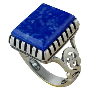 انگشتر نقره مردانه ملک زیور مدل لاجورد کد 283