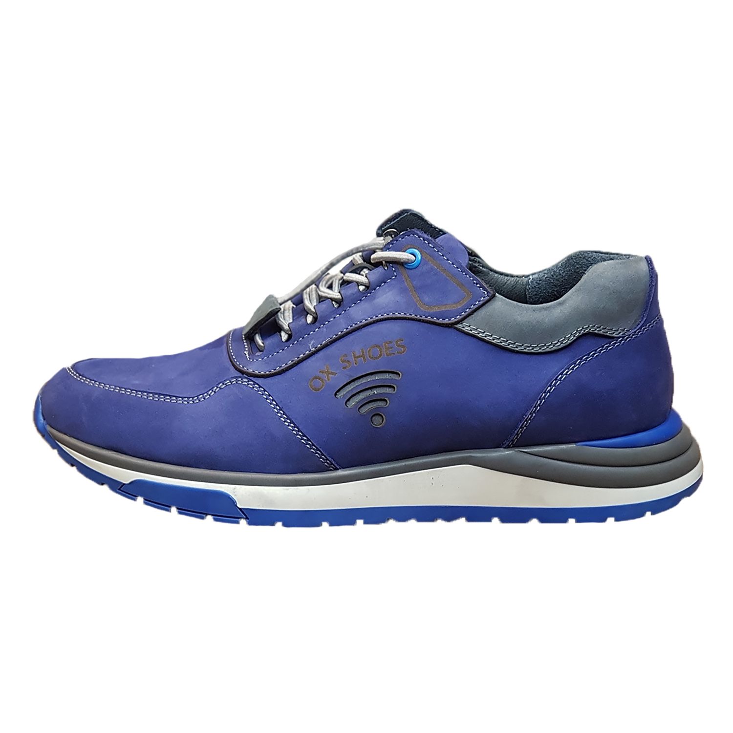 کفش روزمره مردانه مدل چرم طبیعی کد 00101 رنگ آبی