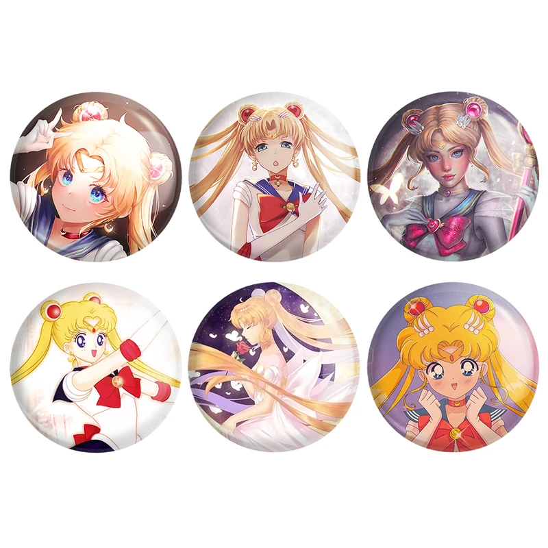 مگنت خندالو طرح انیمه سیلور مون Sailor Moon کد 956B مجموعه 6 عددی