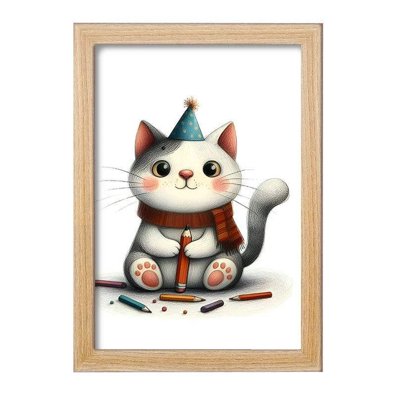 تابلو خندالو مدل گربه بامزه کد F6174