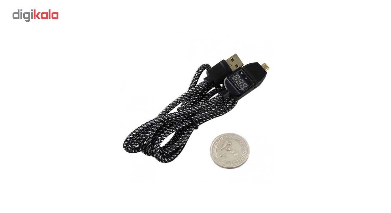 کابل انتقال دیتا و شارژر میکرو USB با قابلیت نمایش ولتاژ و جریان