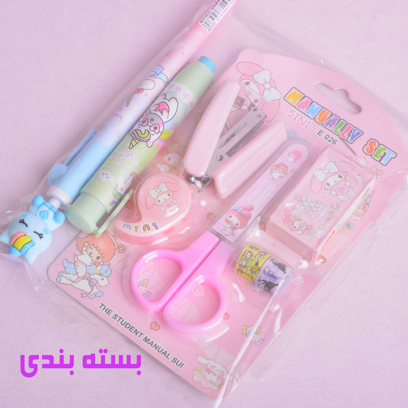 بسته لوازم تحریر مدل ملودی طرح سانریو بسته 8 عددی