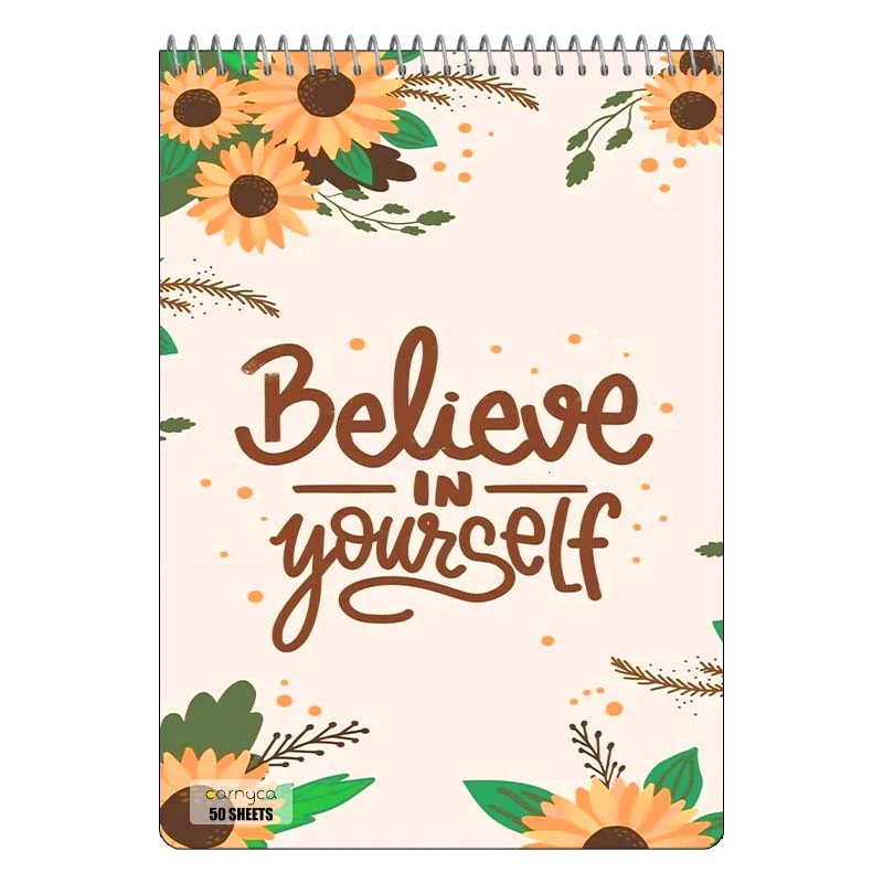 دفتر نقاشی 50 برگ سیمی کارنیکا طرح انگیزشی Quote کد 50900