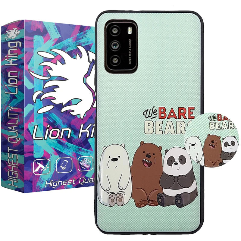 کاور لاین کینگ مدل 3bear مناسب برای گوشی موبایل شیائومی Poco M3 به همراه پایه نگهدارنده