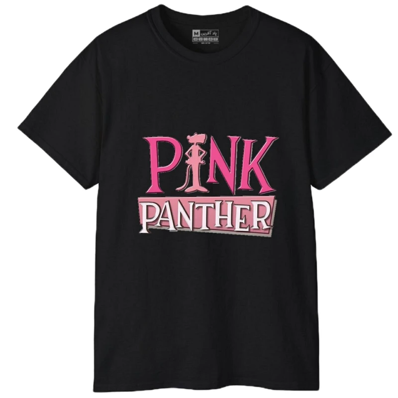 تی‌شرت آستین کوتاه مردانه پاد آفرین مدل کلمه انگلیسی پلنگ صورتی کارتونی کد 1965