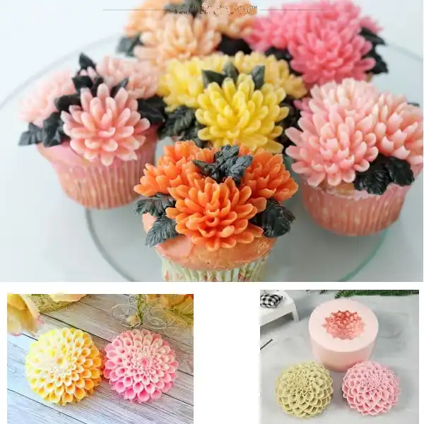 قالب فوندانت بهگز مدل گل داوودی صدپر