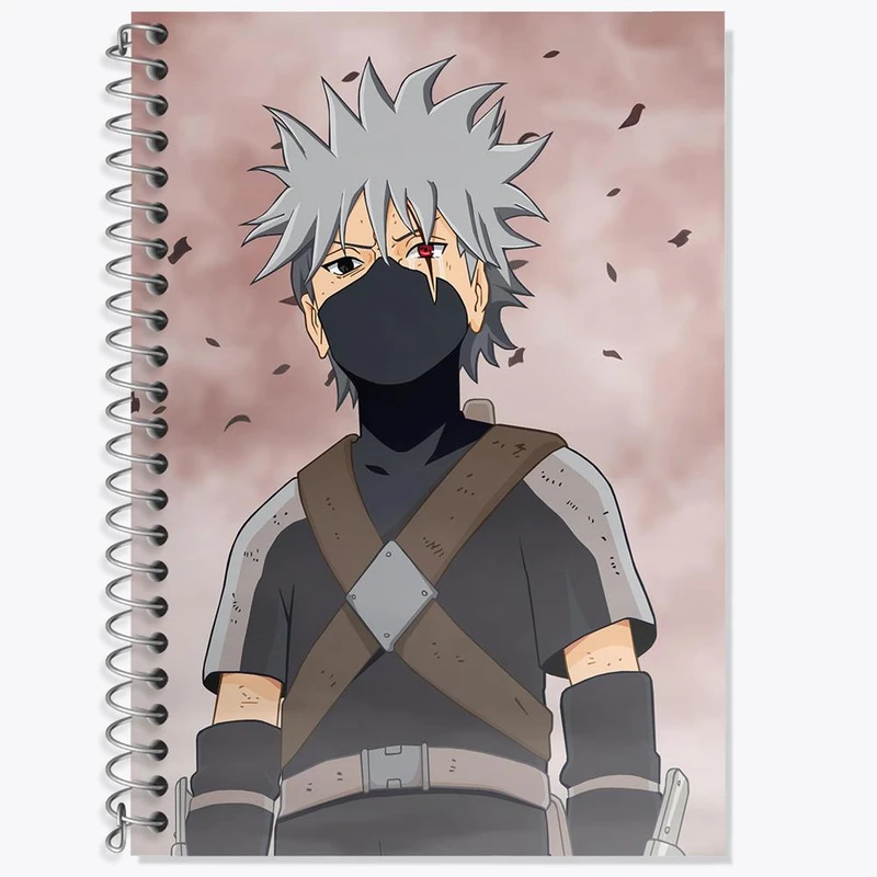 دفتر زبان 50 برگ خندالو مدل سه خط طرح هاتاکه کاکاشی انیمه ناروتو Naruto کد 11269