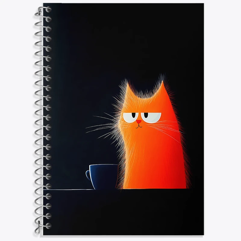 دفتر زبان 50 برگ خندالو مدل سه خط طرح گربه کیوت کد F5328