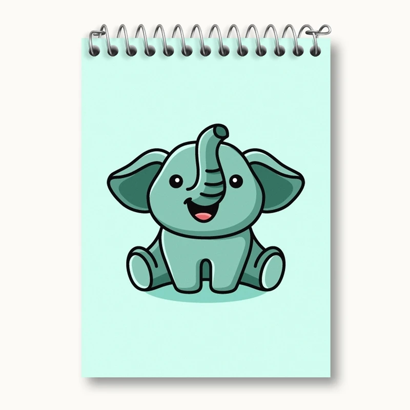 دفتر یادداشت 50 برگ خندالو مدل حیوانات بامزه فیل کد 28180