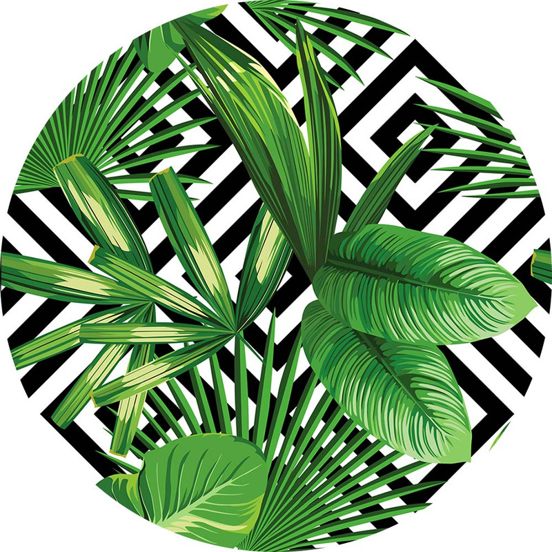 میز ناهارخوری مدل گرد طرح تروپیکال کد GL-09