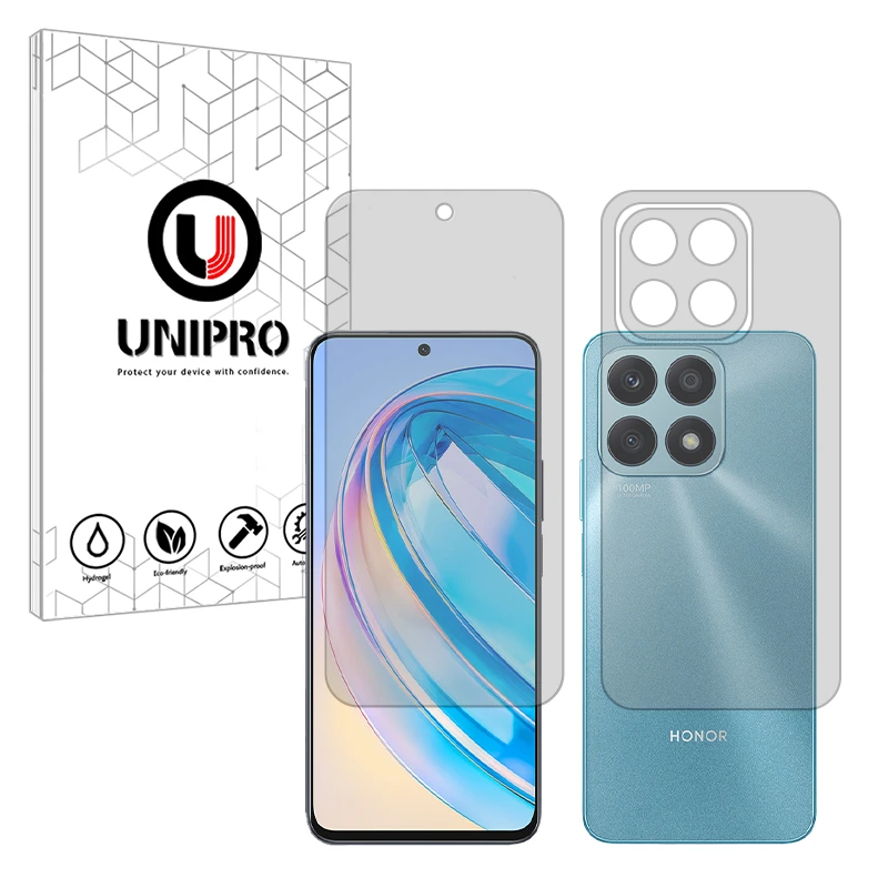 محافظ صفحه نمایش مات یونی پرو مدل Star 5 مناسب برای گوشی موبایل آنر X8a به همراه محافظ پشت گوشی موبایل 