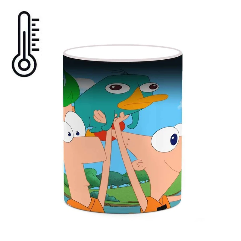 ماگ حرارتی کاکتی مدل کارتون Phineas And Ferb کد mgh22914