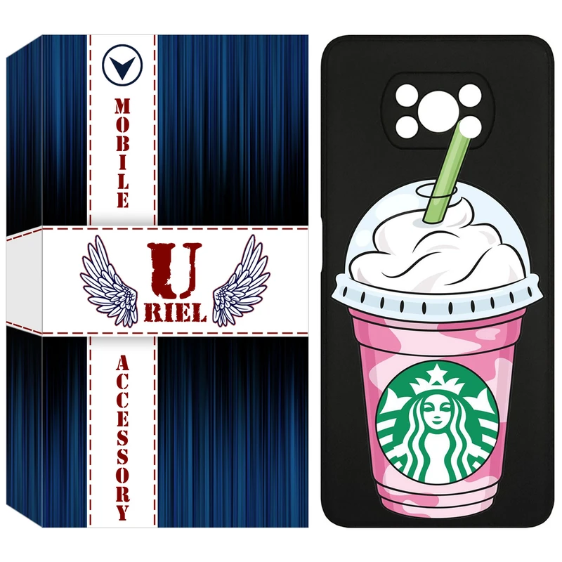 کاور یوریل مدل KSH کد 55 طرح استارباکس مناسب برای گوشی موبایل شیائومی Poco X3 / Poco X3 Pro