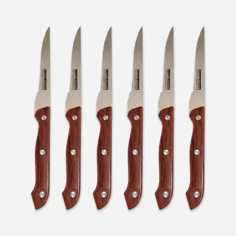 چاقو آشپزخانه مدل اره ای کد 1250 بسته 6 عددی
