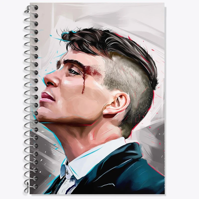 دفتر زبان 50 برگ خندالو مدل سه خط طرح سریال پیکی بلایندرز Peaky Blinders کد 3196