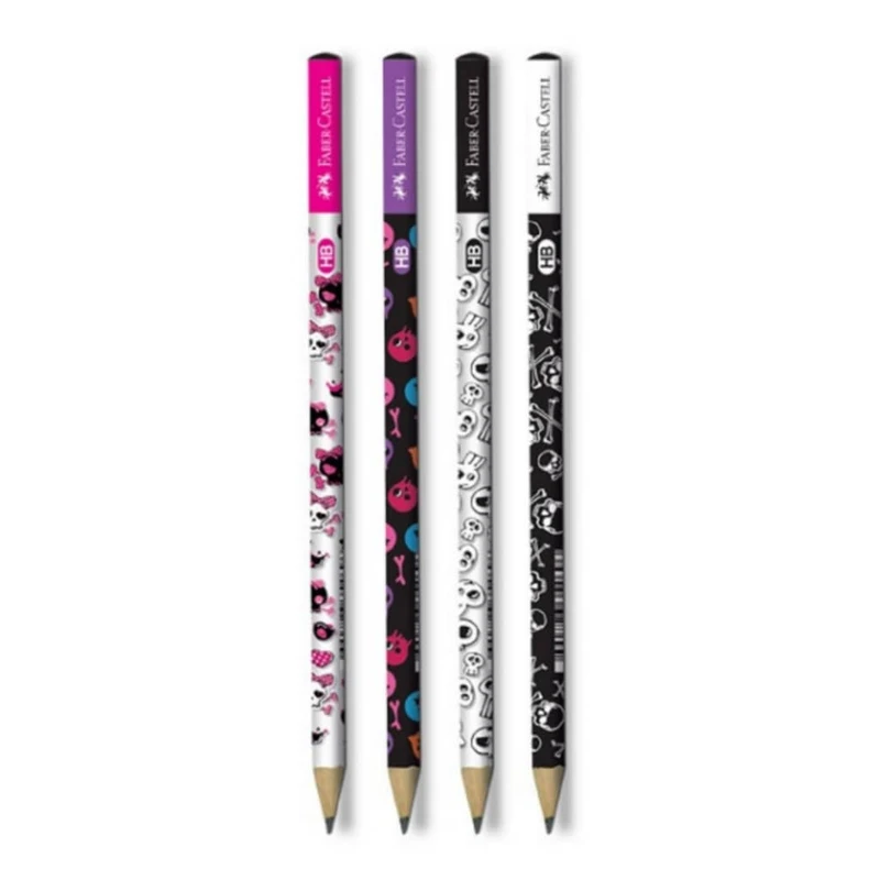 مداد مشکی فابر کاستل  طرح اسکلت بسته 4 عددی