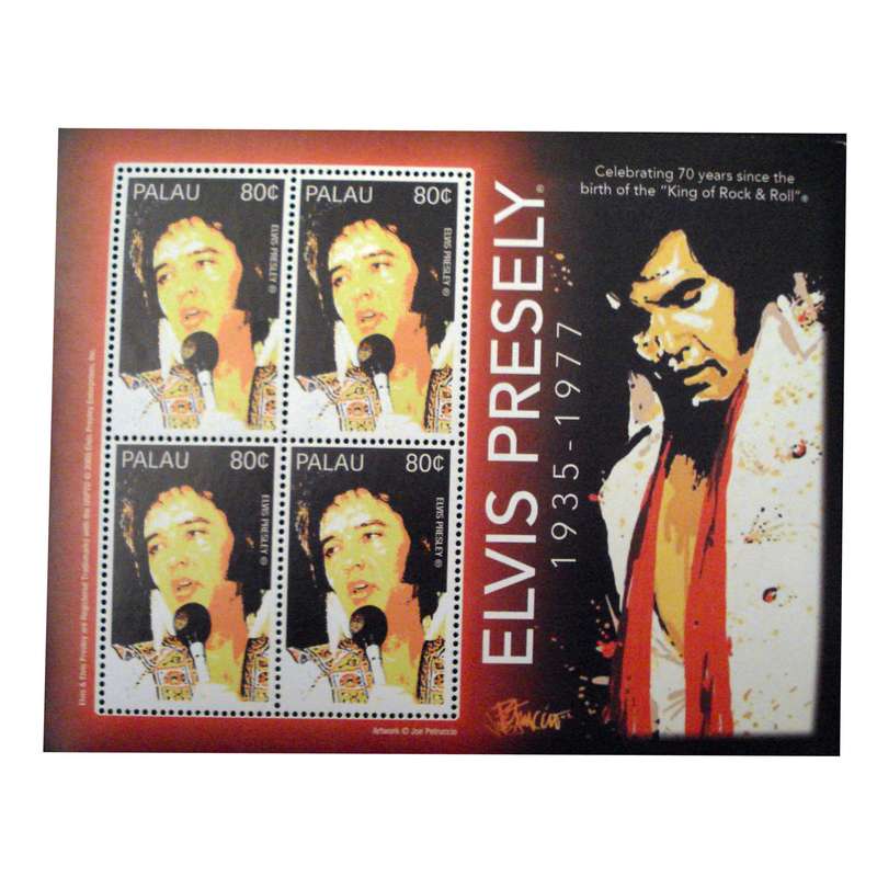 تمبر یادگاری مدل الویس پریسلی کد bc-1202 مجموعه 4 عددی