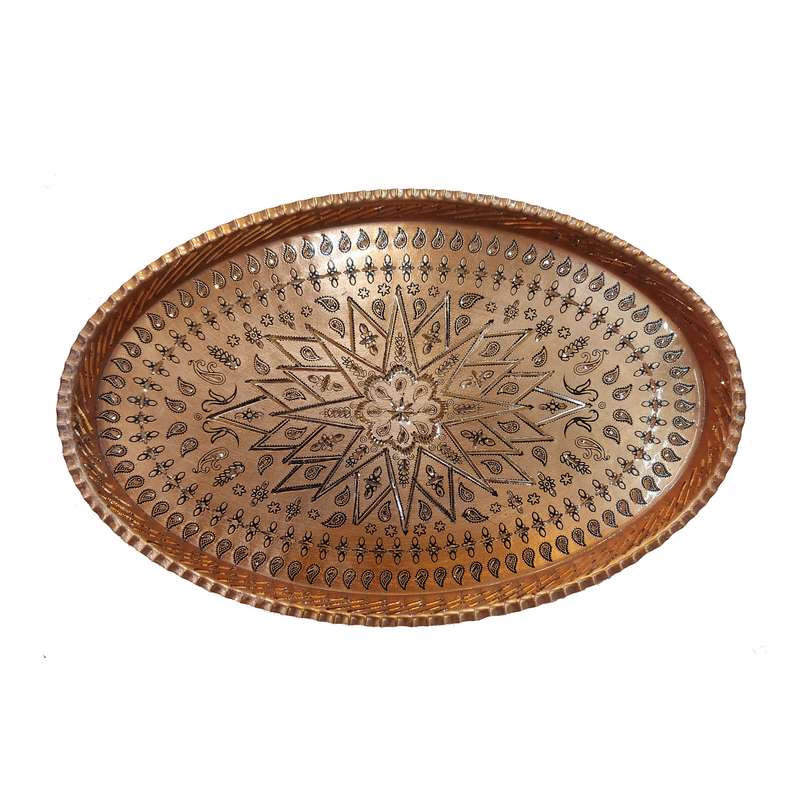 سینی مسی مدل ترمه الماس تراش کد 89001