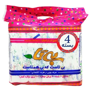 دستمال کاغذی 200 برگ بی تا مدل EQ-GOLD800 بسته 4 عددی