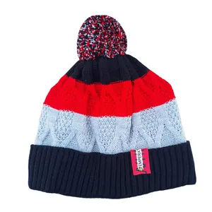 کلاه بافتنی بچگانه مدل لب برگردان طرح سنتی