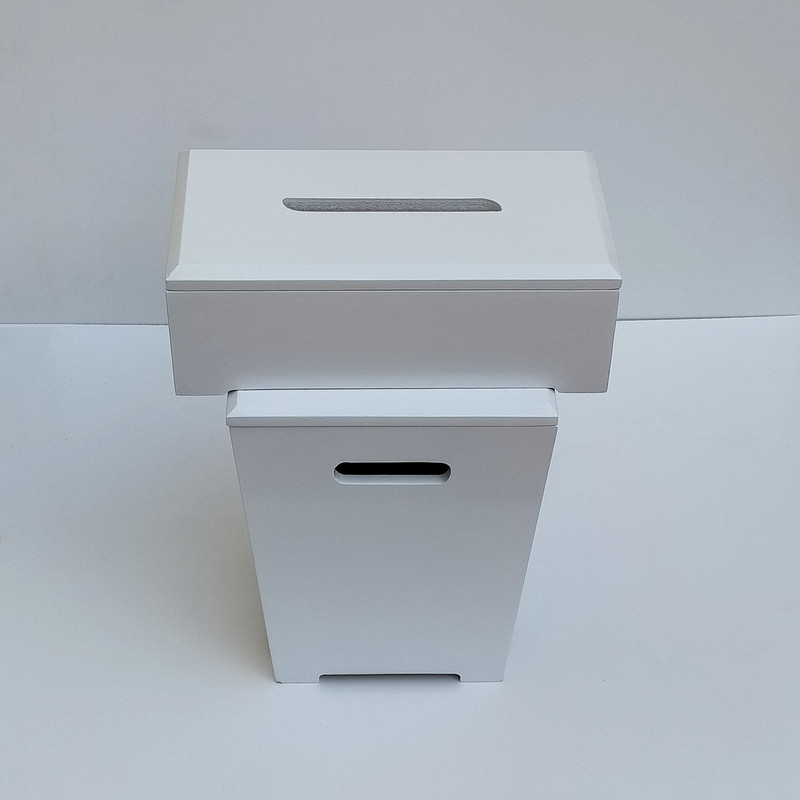 ست سطل و جعبه دستمال کاغذی مدل چوبی