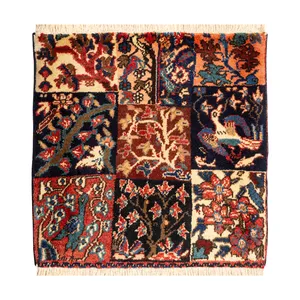 فرش دستبافت نیم متری طرح بختیار کد 45P10112 زمینه سورمه ای