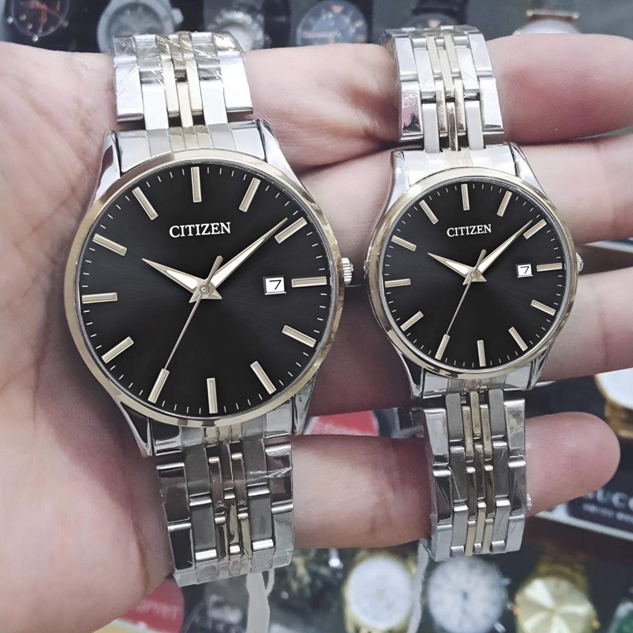 ست ساعت مچی عقربه ای زنانه و مردانه مدل خطی کد 08 -  - 4