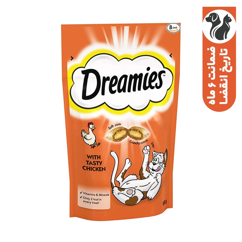 غذای تشویقی دریمیز گربه مدل گوشت مرغ وزن 60 گرم
