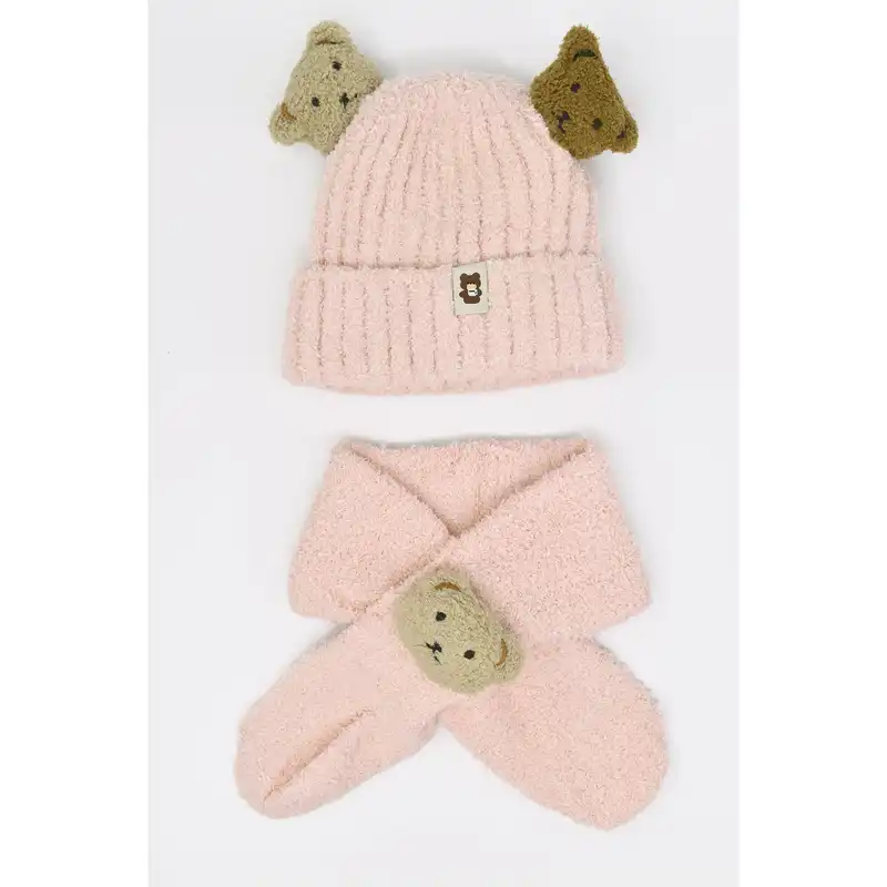 ست کلاه و شال گردن بچگانه مدل پانی کد 3890