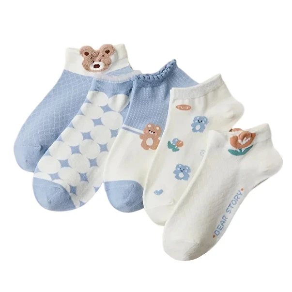 جوراب ساق کوتاه زنانه مدل BGKPATIKBEER بسته 5 عددی