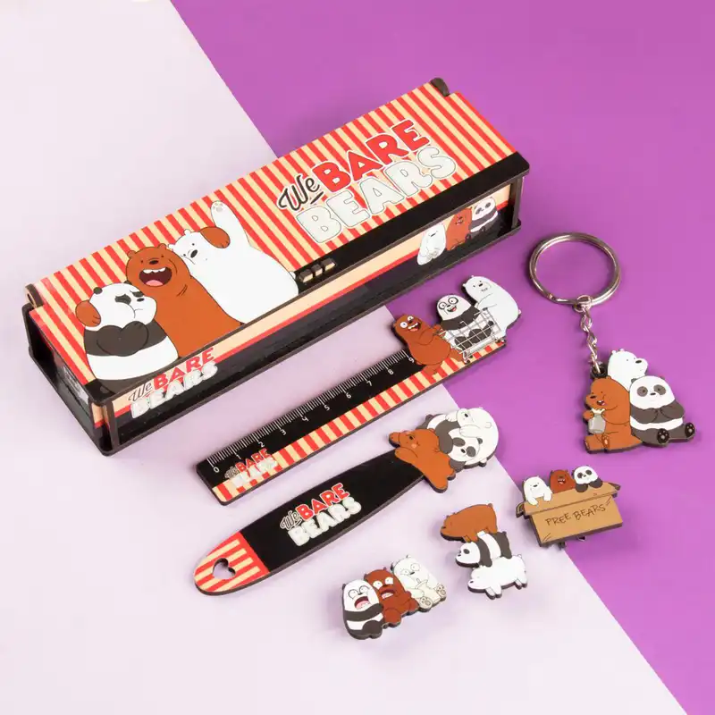 بسته لوازم تحریر مدل دوستان خرسی مجموعه 7 عددی