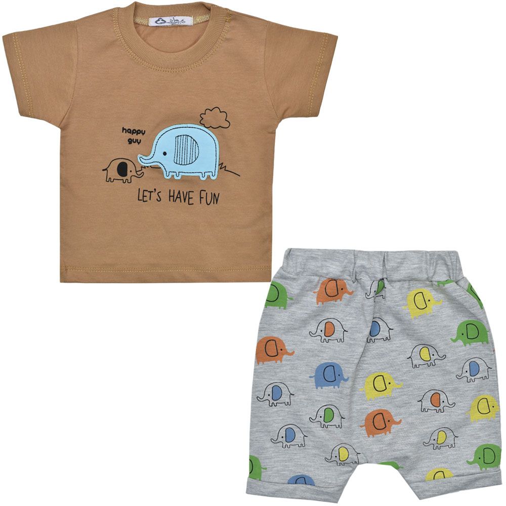ست تی شرت و شلوارک نوزادی نیروان مدل 2235 -2 -  - 1