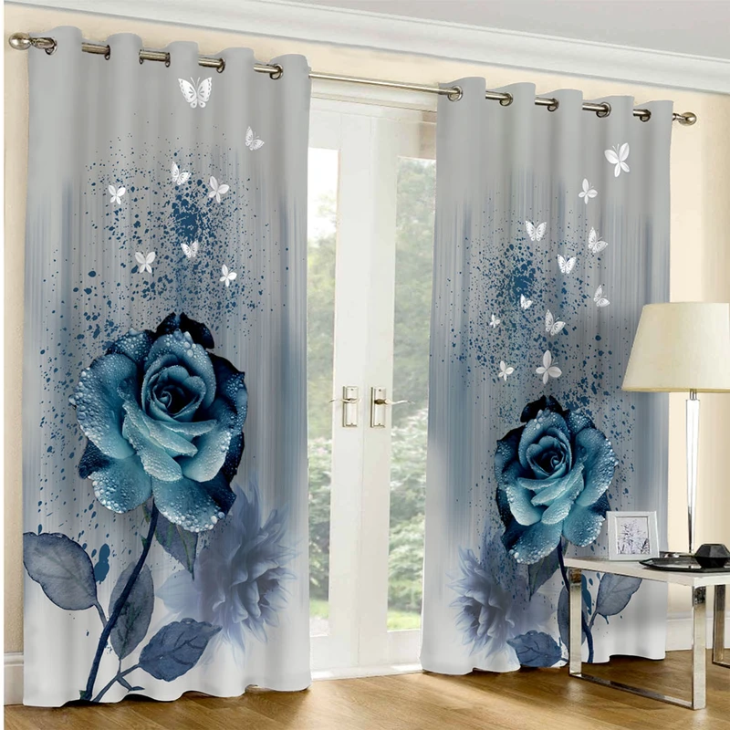 پرده مدل مخمل چاپی طرح کودکانه کد 51202 سایز 140x280سانتیمتر