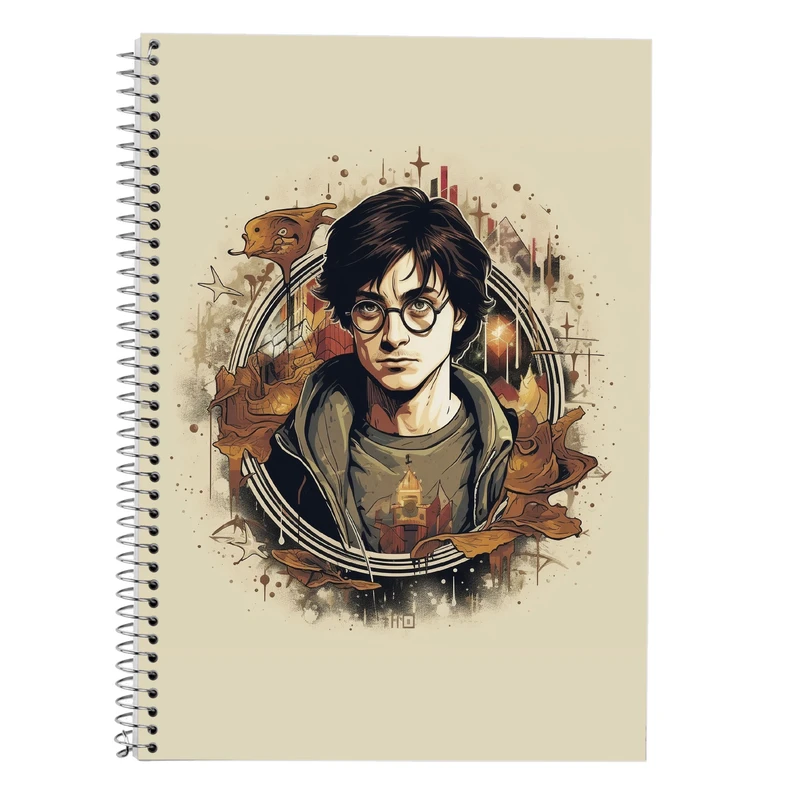 دفتر زبان 50 برگ مدوپد مدل سه خط طرح هری پاتر harrypotter کد DF10214