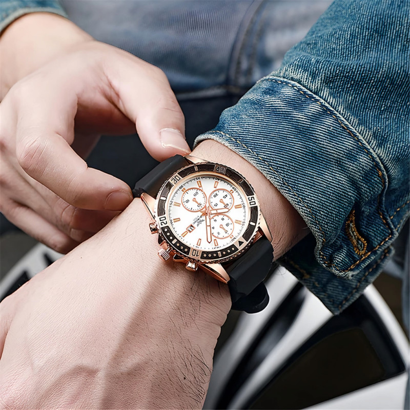 ساعت مچی عقربه‌ای مردانه ژوی مدل تک موتوره بند پیو کد 10