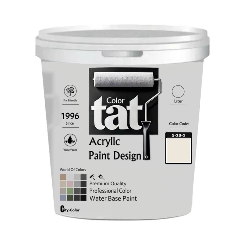 رنگ لته ای روشن مات اکرولیک تات کد 5-10-1 حجم 1 لیتر