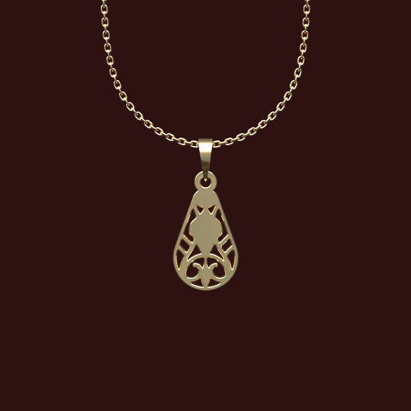 گردنبند طلا 18 عیار زنانه مدوپد مدل هندسی کد X2-1-1012