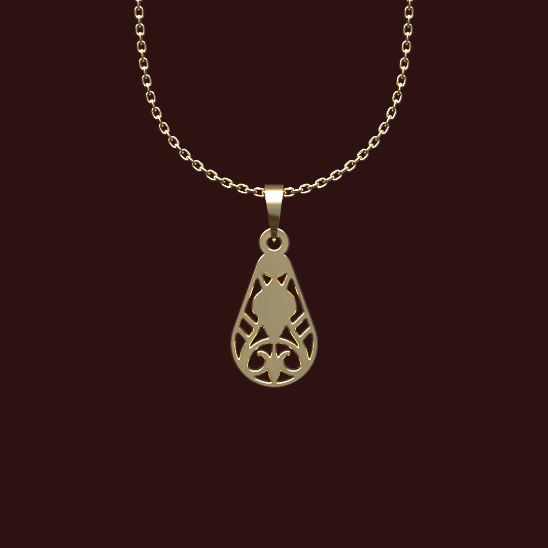 گردنبند طلا 18 عیار زنانه مدوپد مدل هندسی کد X2-1-1012 -  - 1