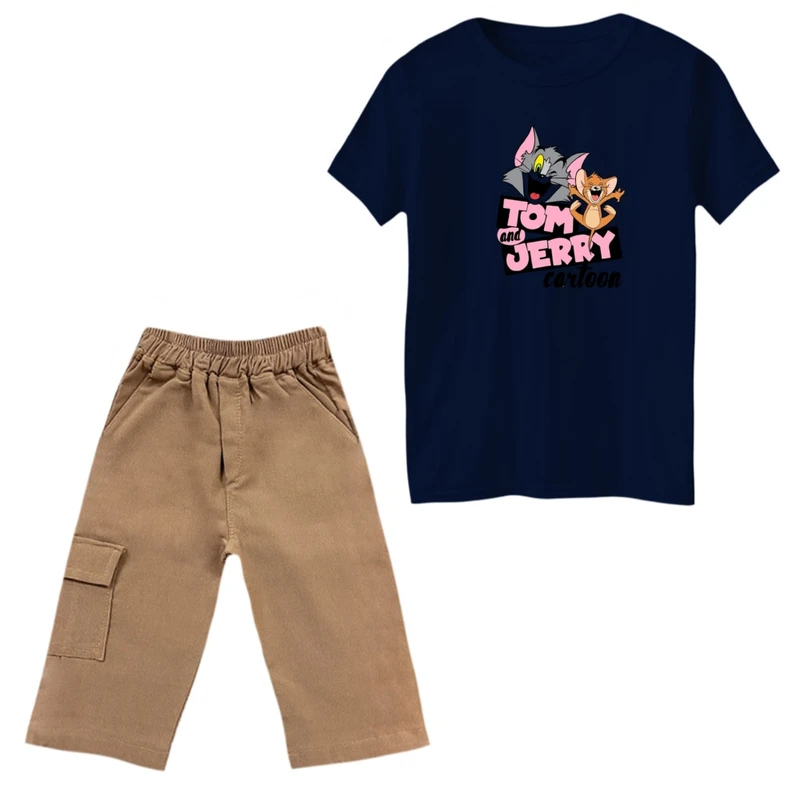 ست تی‌شرت و شلوارک پسرانه مدل تام و جری