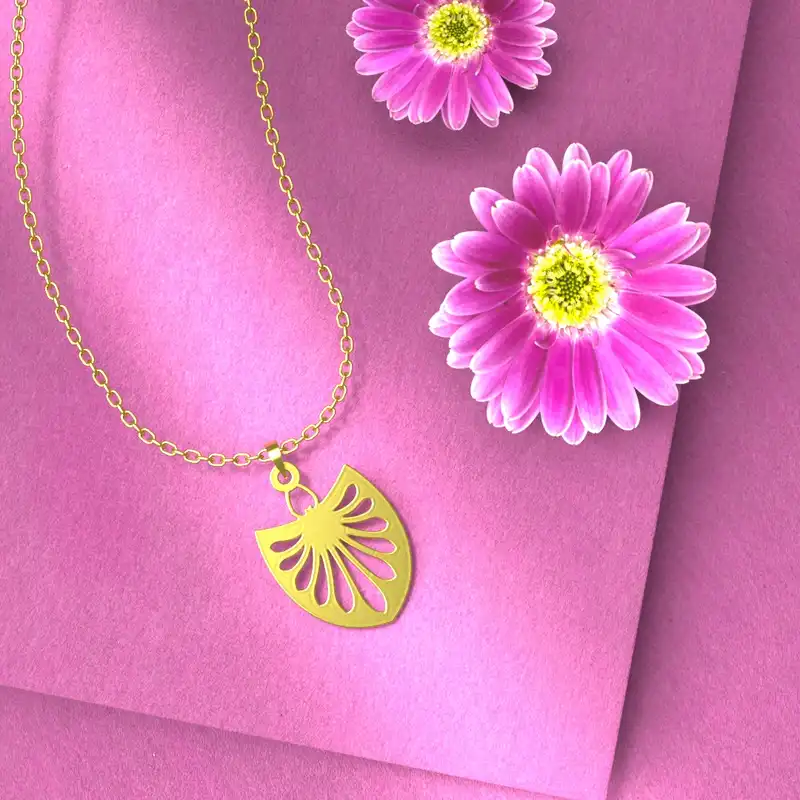 گردنبند طلا 18 عیار زنانه مدوپد مدل برگ کد D3-1-1222