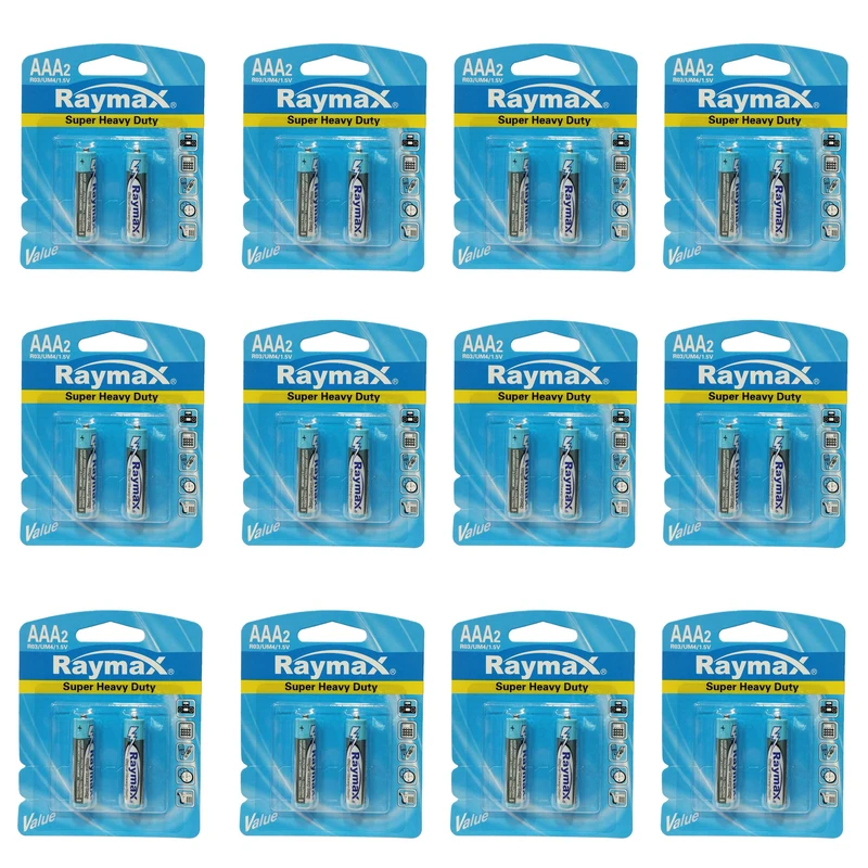 باتری نیم قلمی رایمکس مدل Super Heavy Duty بسته 24 عددی