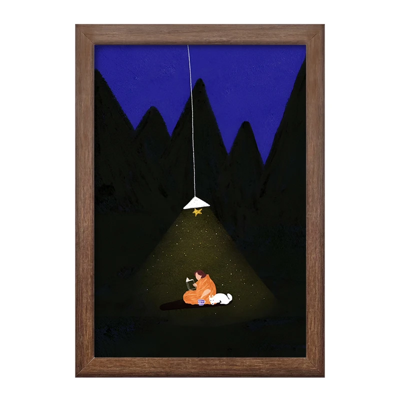 تابلو خندالو طرح شب و کتاب کد F7371